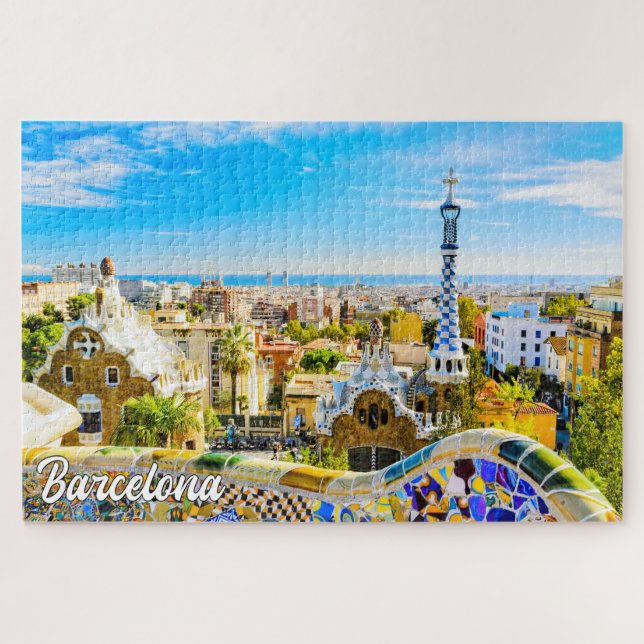 Quebra-cabeça Park Guell, Barcelona, Espanha (Horizontal)