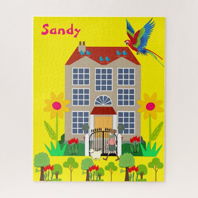 Quebra-cabeça Park House Dog Floral (Vertical)