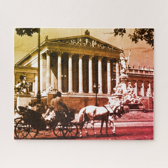 Quebra-cabeça Parlamento de Viena Vintage Áustria (Horizontal)