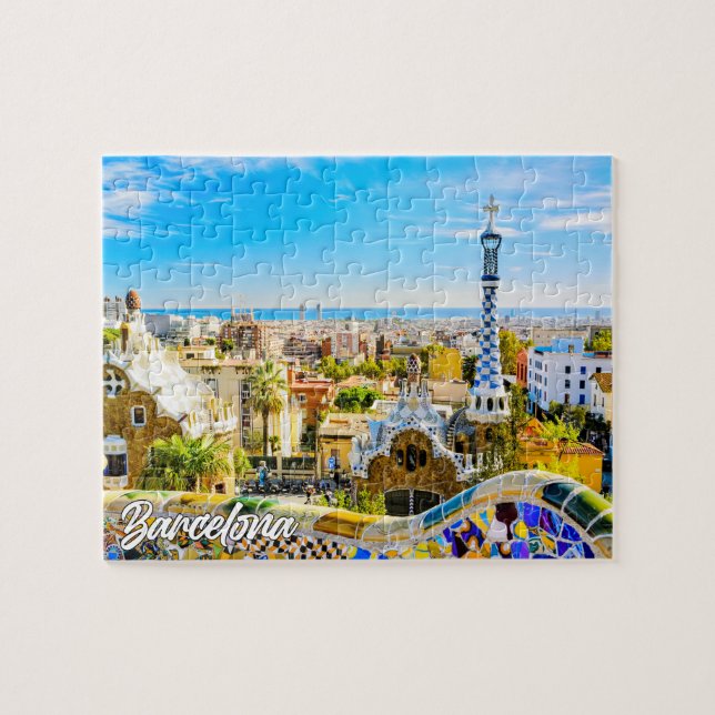 Quebra-cabeça Parque Güell, Barcelona, Espanha (Horizontal)