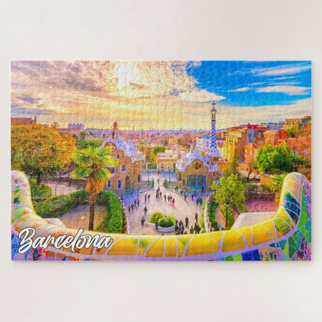 Quebra-cabeça Parque Güell, Barcelona, Espanha (Horizontal)