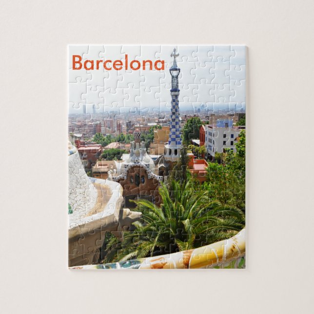 Quebra-cabeça Parque Guell em Barcelona, espanha (Vertical)