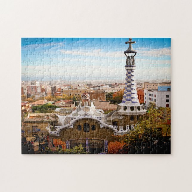 Quebra-cabeça Parque Güell Gaudí Barcelona. (Horizontal)