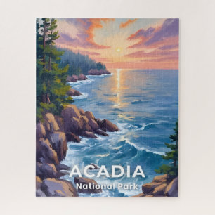 Quebra-cabeça Parque Nacional Acadia Pintura de Viagem de Arte