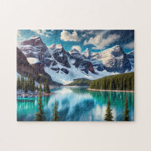 Quebra-cabeça Parque Nacional Banff Lago Turquesa, Canadá Montan