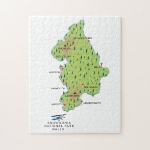 Quebra-cabeça Parque nacional de Snowdonia, mapa de Gales