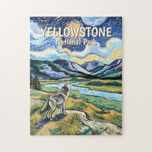 Quebra-cabeça Parque Nacional de Yellowstone Colorido Uivando Lo