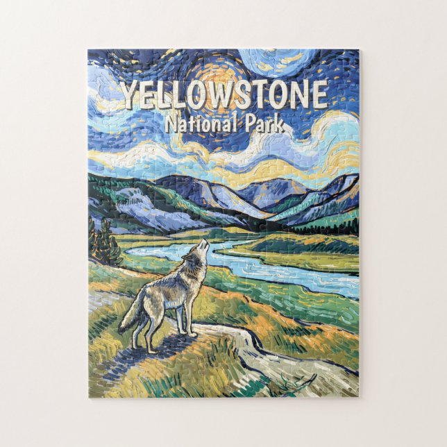 Quebra-cabeça Parque Nacional de Yellowstone Colorido Uivando Lo (Vertical)