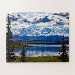 Quebra-cabeça Parque Nacional Denali Alasca Céu Nuvens Montanhas