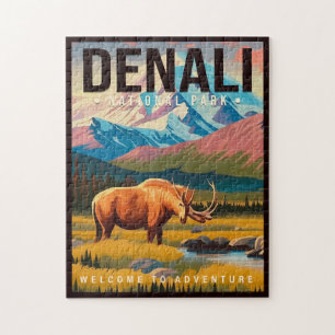 Quebra-cabeça Parque Nacional Denali Alaska - Paisagem de Montan