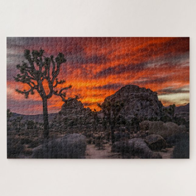 Quebra-cabeça Parque Nacional do Joshua Tree Red Sunset (Horizontal)