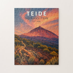 Quebra-cabeça Parque Nacional Teide Espanha Ilustração Arte Viag