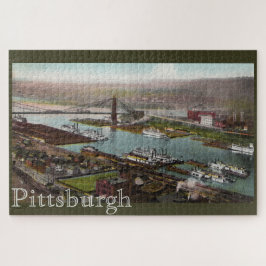 Quebra-cabeça Parque Ponto de Vintage Pittsburgh nos anos 1800 L