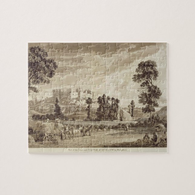 Quebra-cabeça Parte da cidade e do castelo de Ludlow em (Horizontal)