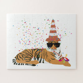 Quebra-cabeça Partida de Tigre - Animais com festa