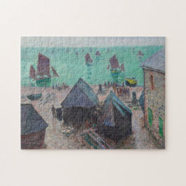 Quebra-cabeça Partida dos Barcos Etretat Monet Fine Art