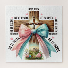 Quebra-cabeça Páscoa Ele está erguendo Jesus Cristo Ressureção