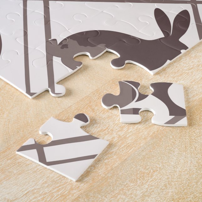 Quebra-cabeça Páscoa Xadrez castanha (Lateral)