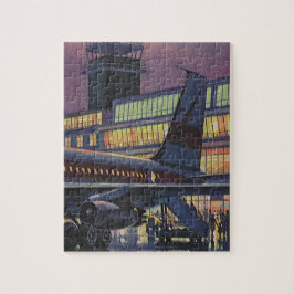 Quebra-cabeça Passageiros das empresas Vintage em avião no aerop