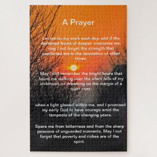 Quebra-cabeça passagem escura para um pôr do sol laranja brilhan