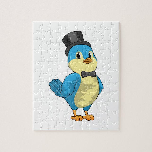 Quebra-cabeça Pássaro como Noivo com Laço (Vertical)