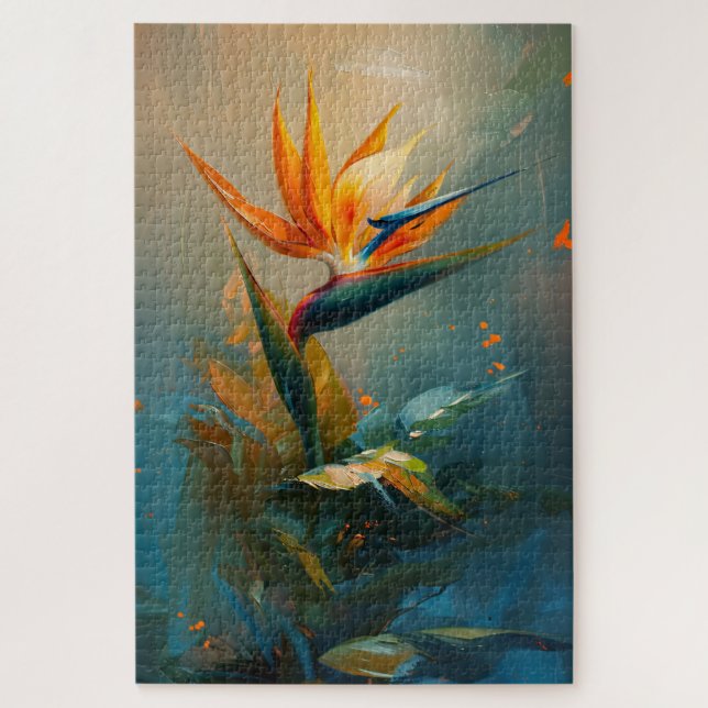Quebra-cabeça Pássaro da Pintura do Óleo de Paraíso (Vertical)