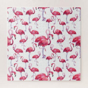Quebra-cabeça Pássaro Flamingo Watercolor Exótico