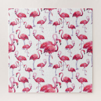 Quebra-cabeça Pássaro Flamingo Watercolor Exótico