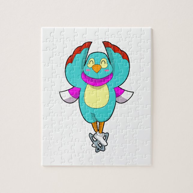 Quebra-cabeça Pássaro na patinação de gelo com skates de gelo.PN (Vertical)