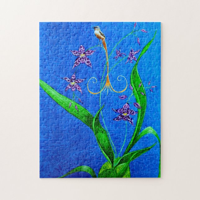 Quebra-cabeça Pássaro Orquídeo do Havaí Feliz (Vertical)