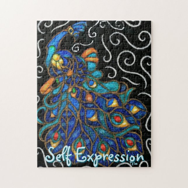 Quebra-cabeça Pássaro Pêssego Pêssego Quimico Personalizado (Vertical)