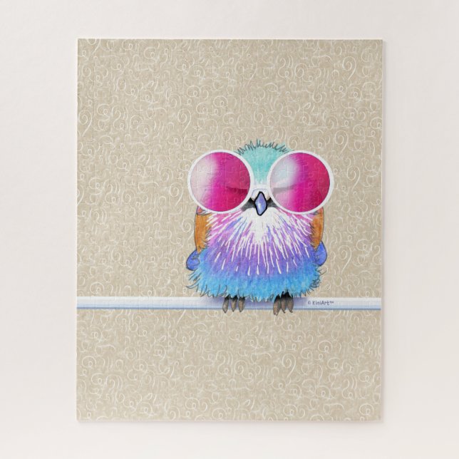 Quebra-cabeça Pássaro Rolller do KiniArt Lilac-Brested (Vertical)