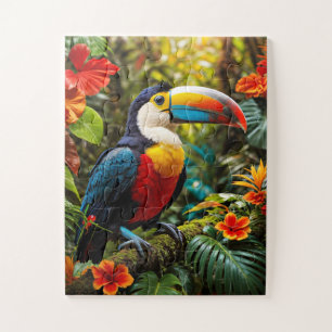 Quebra-cabeça Pássaro tucano colorido