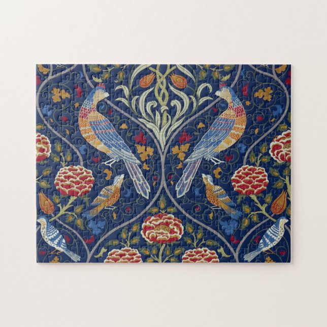 Quebra-cabeça Pássaros e Flores, William Morris (Horizontal)