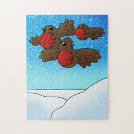 Quebra-cabeça Pássaros Robin do Natal