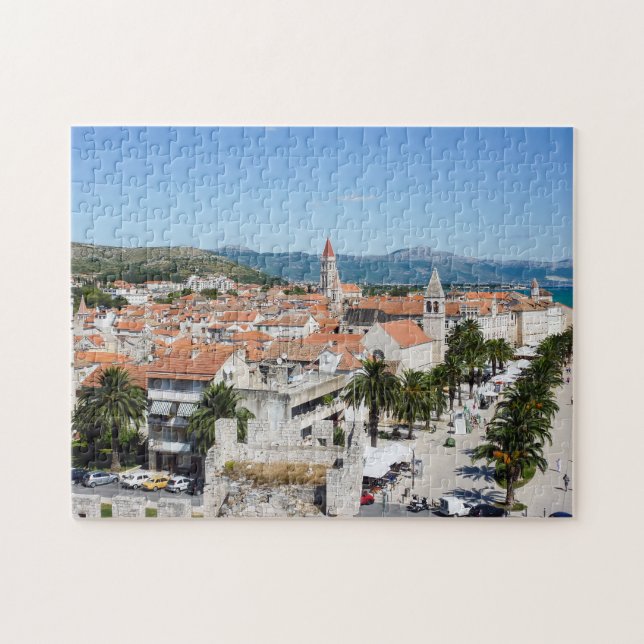 Quebra-cabeça Passeio marítimo de Trogir - Dalmácia, Croácia (Horizontal)
