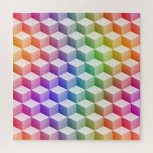 Quebra-cabeça Pastel Arco-Íris Colorido Sombreado 3D Cubos