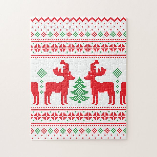 Quebra-cabeça Pastel Christmas Aesthetic Pattern- Holiday Vibes (Vertical)