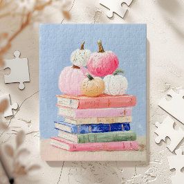 Quebra-cabeça Pastel Fall Pumpkins em Books Wall Art