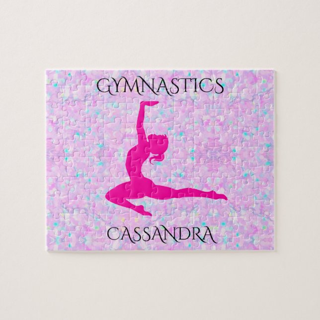 Quebra-cabeça pastel GYMNASTICS com nome personali (Horizontal)