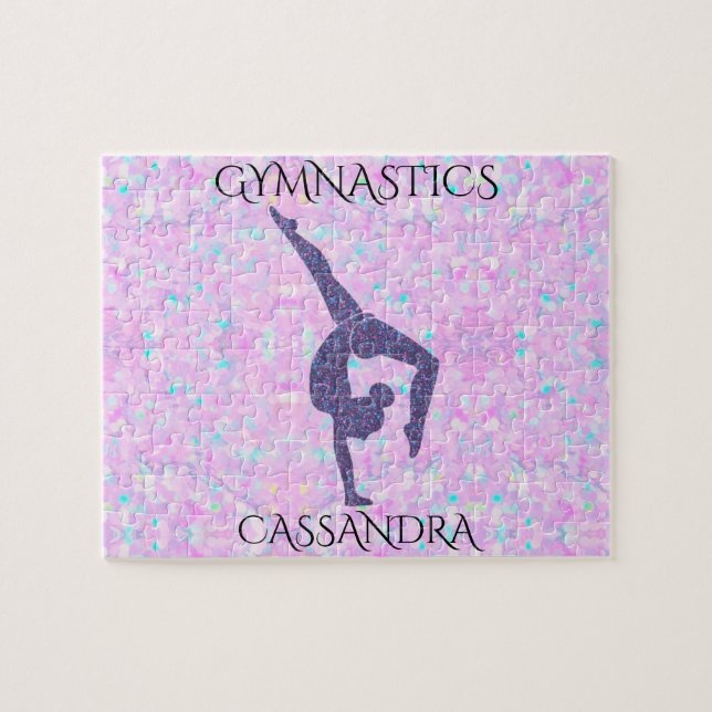 Quebra-cabeça pastel GYMNASTICS com nome personali (Horizontal)