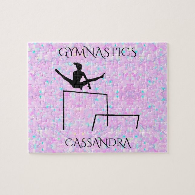 Quebra-cabeça pastel GYMNASTICS com nome personali (Horizontal)