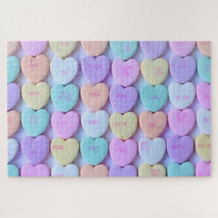 Quebra-cabeça Pastel Love Hearts Candy Words