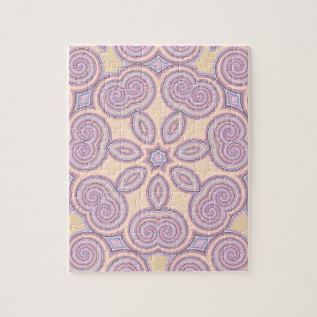 Quebra-cabeça Pastel Pink & Purple Kaleidoscope Pattern (Vertical)