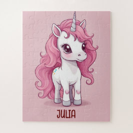Quebra-cabeça Pastel Rosa Unicorn Personalizado