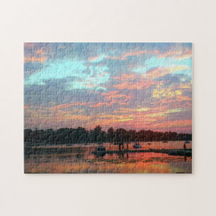 Quebra-cabeça Pastel Sunset na água