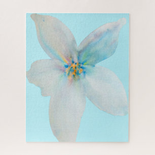 Quebra-cabeça Pasto floral branco de flores aquáticas