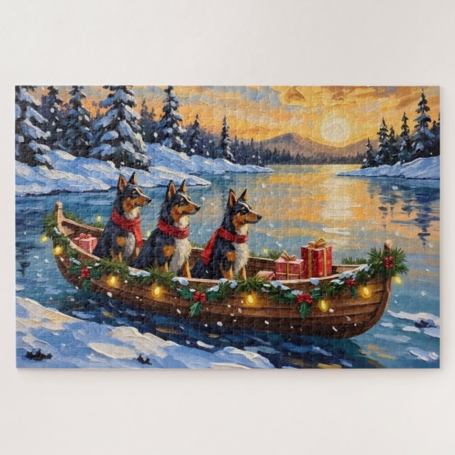 Quebra-cabeça Pastor da Anatólia Barco de Natal Feriado (Horizontal)