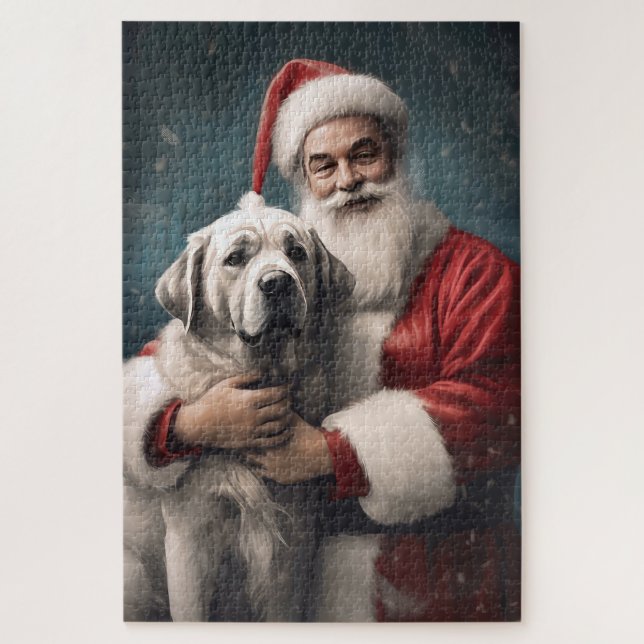 Quebra-cabeça Pastor da Anatólia com Natal do Papai Noel (Vertical)