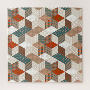 Quebra-cabeça Patches Stars Vintage Brown Green